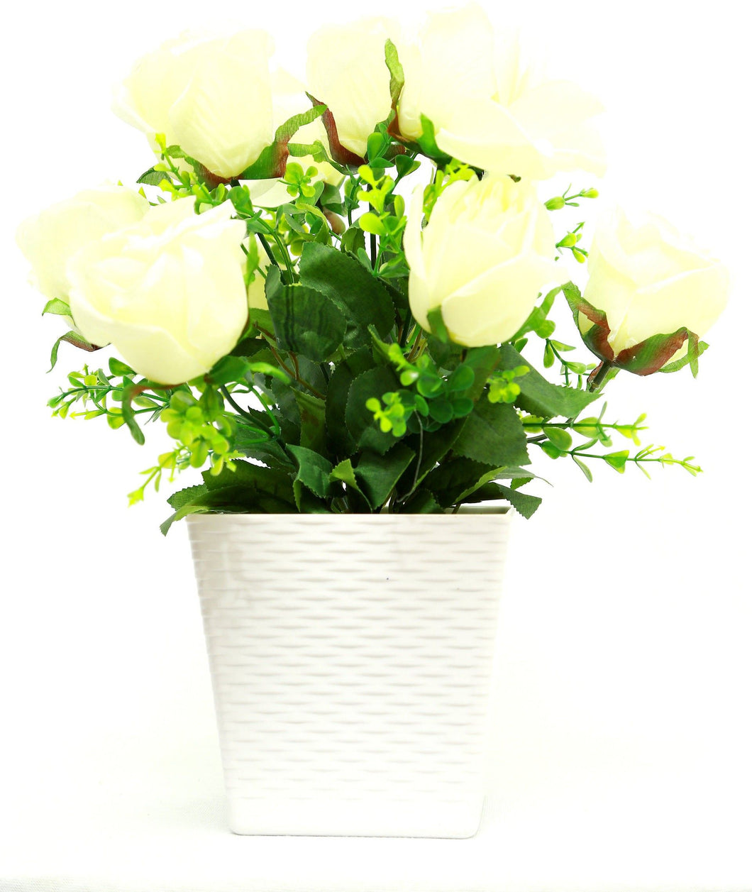 Bengal Blooms Rose Artificial Plant  with Pot