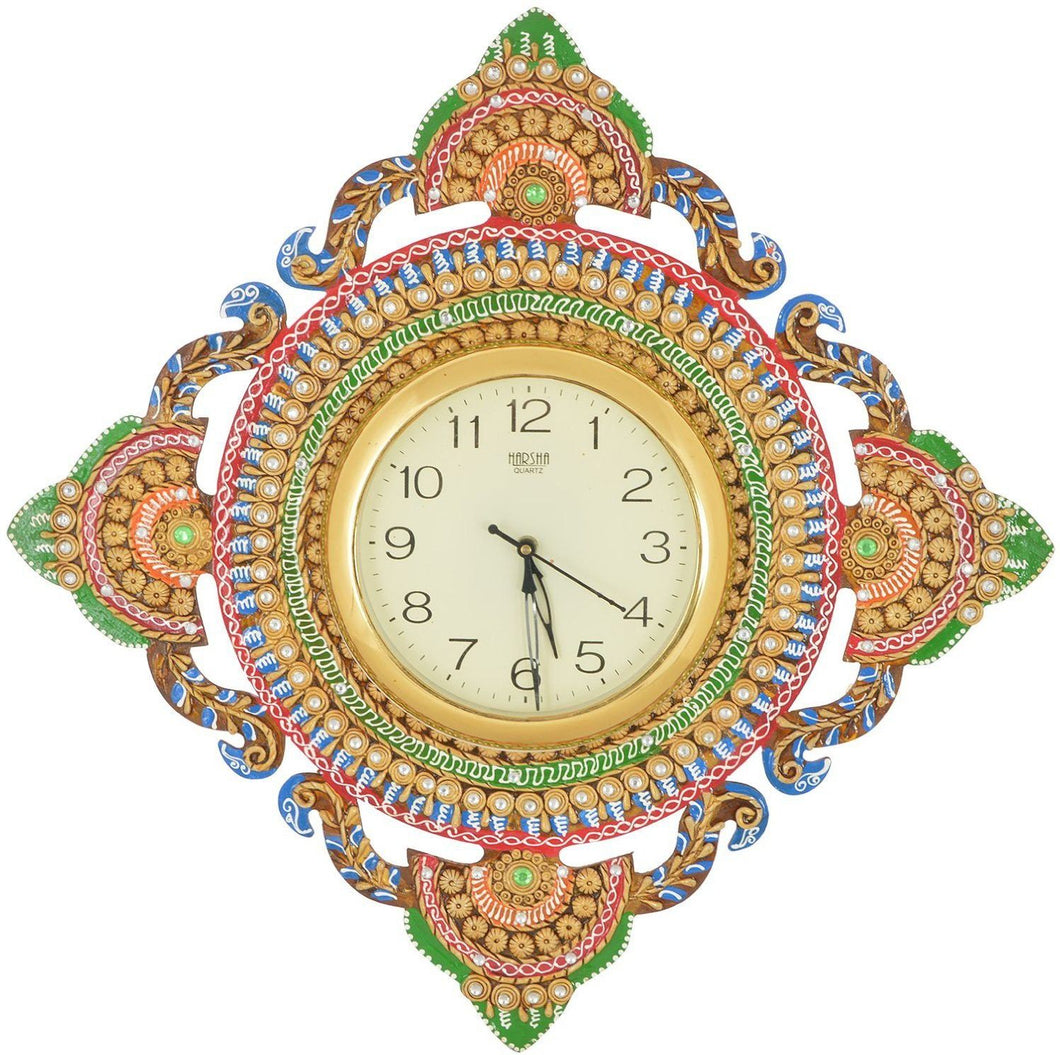 OM SHIVAKRITI Square wall Clock Showpiece  -  38.1 cm